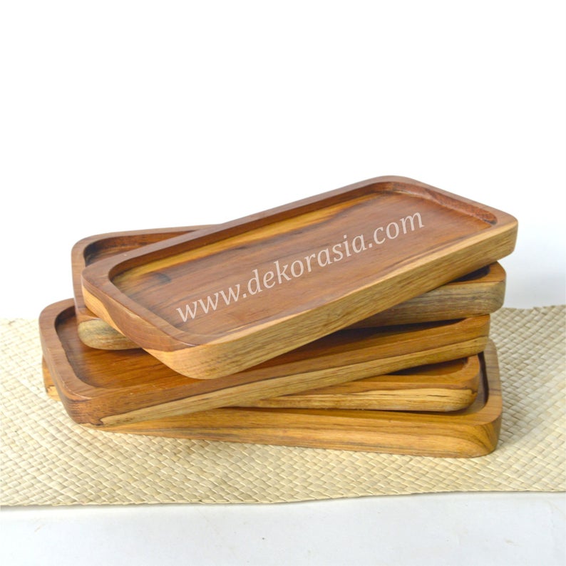 Natural Teak Wood Tray Kitchenware, Dinnerware set dishes & Serving Trays - Image 1