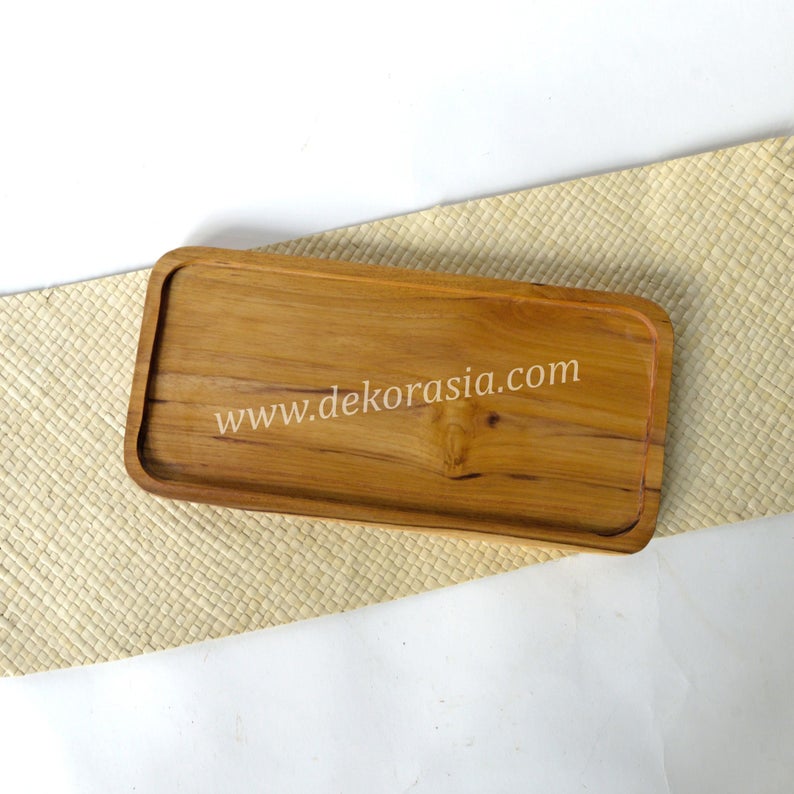 Natural Teak Wood Tray Kitchenware, Dinnerware set dishes & Serving Trays - Image 2