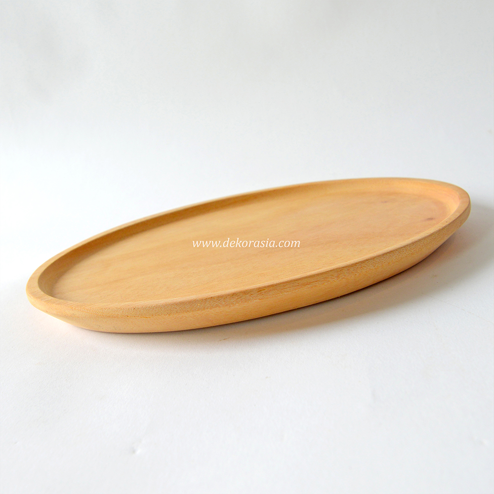 Natural Oval Wood Plate, Solid Wood Serving Platters Highly Durable - Image 3