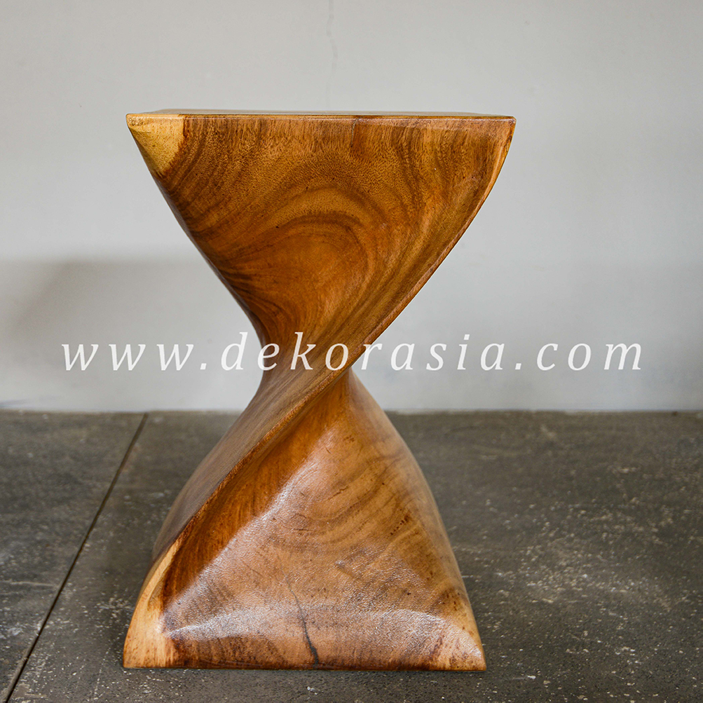 Single Twist Stool - Wooden Stools for Home Furniture - Image 2