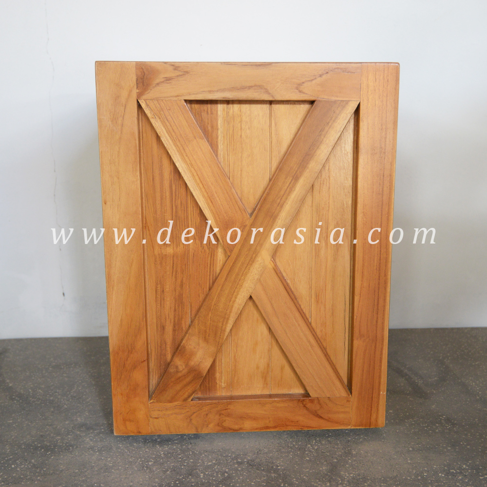 Teak Barn Stool with Rubber Feet - Wooden Stools - Image 4