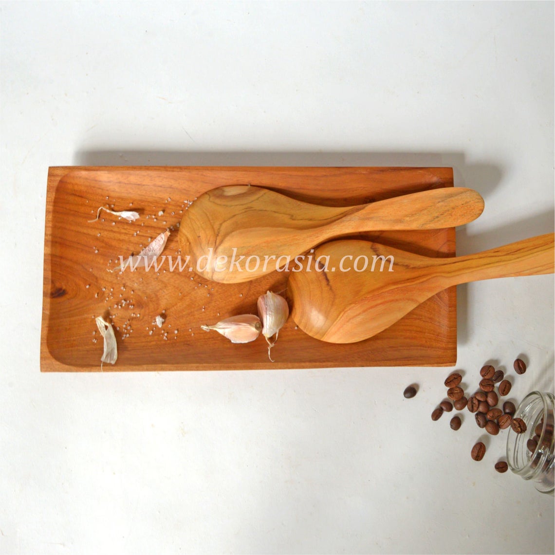 Natural Teak Wood Ladle - Length 8.8 to 9 Inches, Wooden Spoon Kitchenware - Image 4