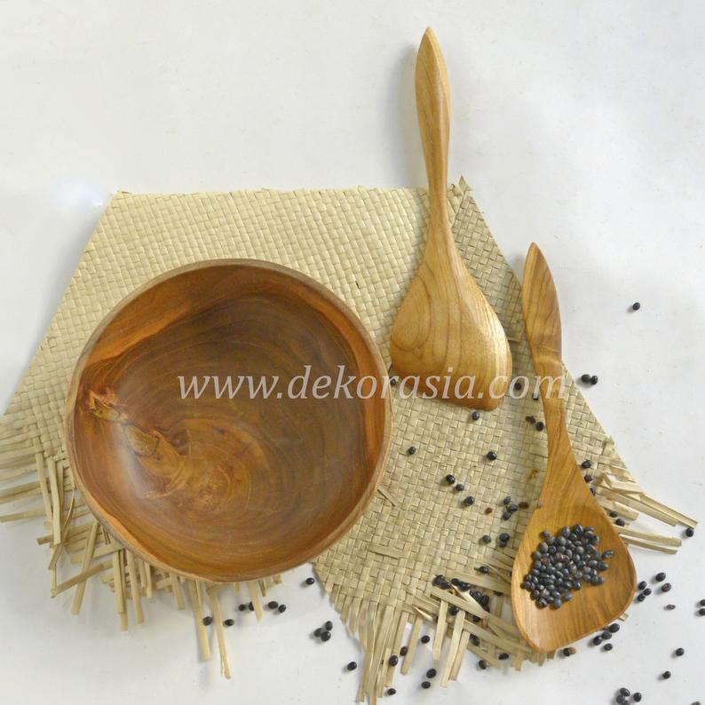 Wood Rice Ladle Kitchenware, Teak Wood Unique Style Wooden Rice Ladle Spoon - Image 2