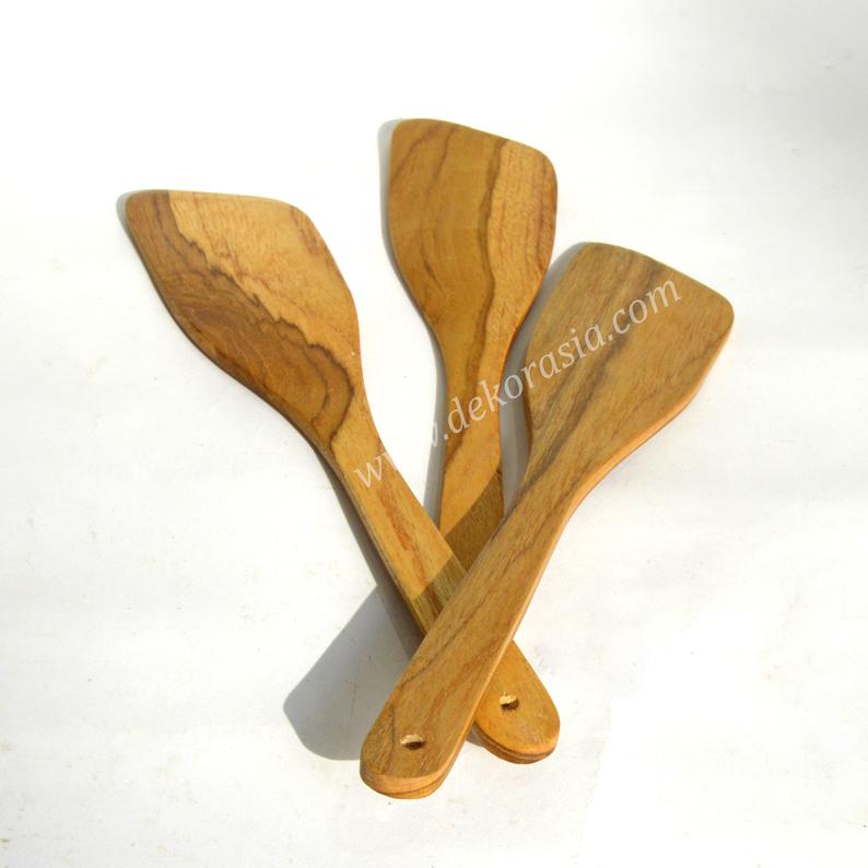 Teak Wood Spatula Kitchen Utensil, Wooden Spatula Cooking Utensil Set For Kitchen - Image 2