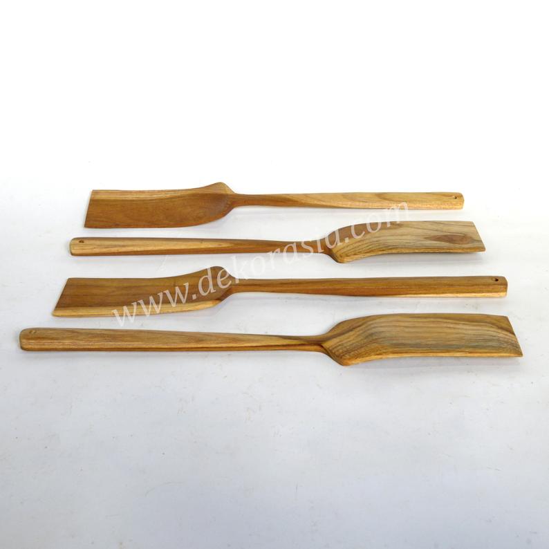 Teak Wood Spatula Kitchen Utensil Rectangular Blade - Wooden Spatula Set Kitchen Utensils - Image 3
