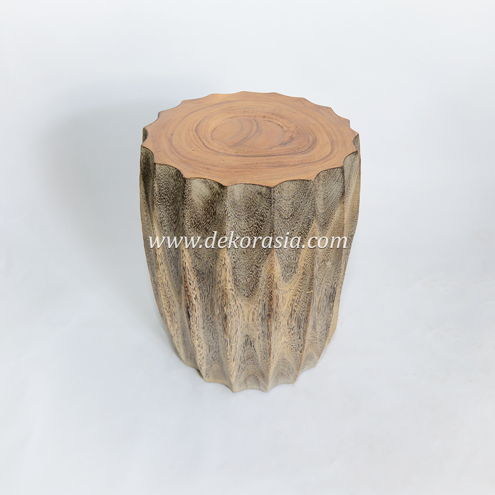 Vintage Natural Wooden Stool Decorative, Solid Wood Stool Furniture, Wood Stool for Home Decoration - Image 3