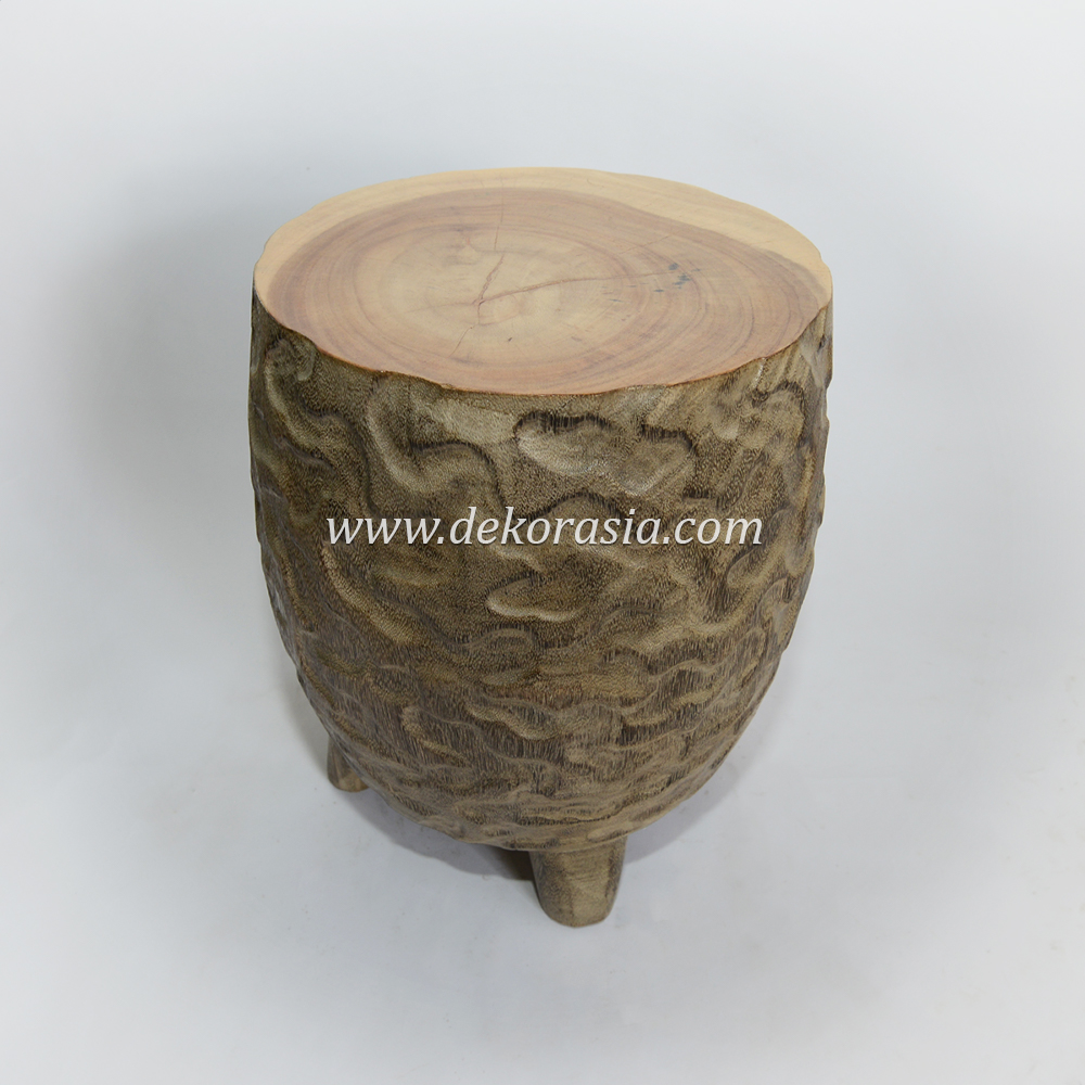 Wood Stool Decorative with Legs, Home Furniture Wooden Stool Chair, Wooden Stool with Carved Motifs - Image 4