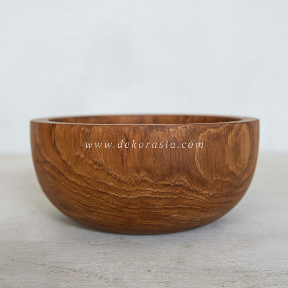 Wooden Bowl Fruit Salad Soup Bowl, Rustic Handmade Wooden Bowls - Image 2