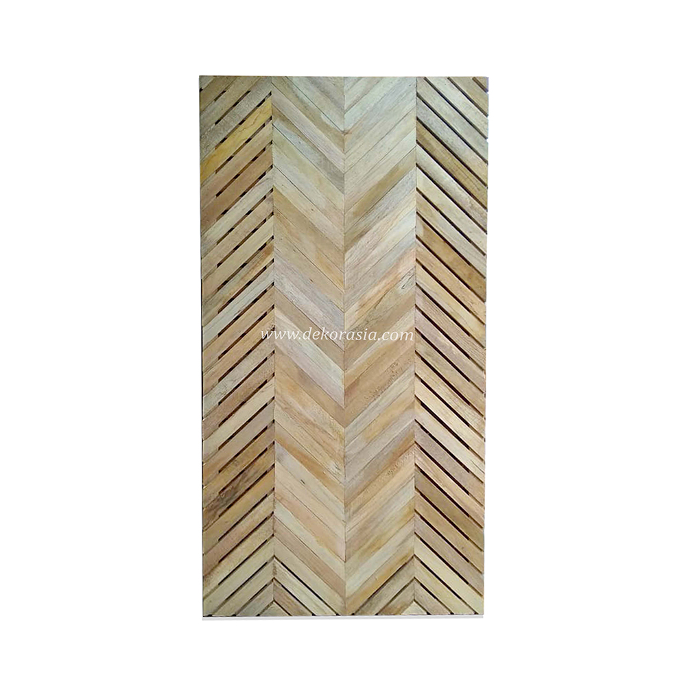 Natural Wood Screen, Wood Panels Half Wave Pattern Design - Wood Fence