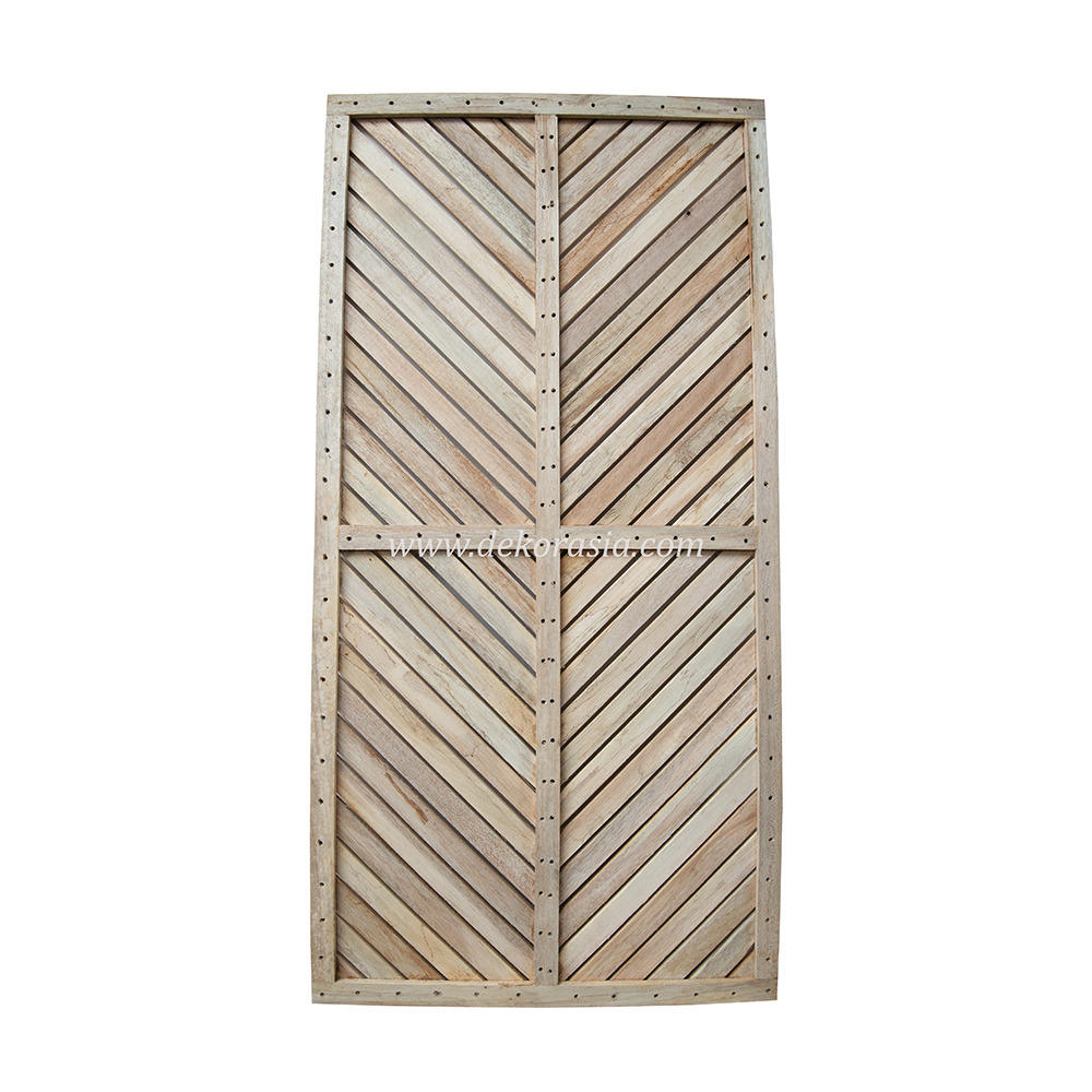 Natural Wood Screen, Wood Panels Variation Pattern - V Pattern Design Wood Fence - Image 2