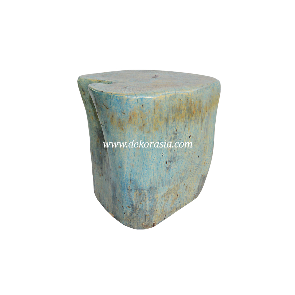 Solid Wood Stool Soft Blue, Wood Stool Decorative, Wooden Stool for Patio, Living Room Furniture - Image 1