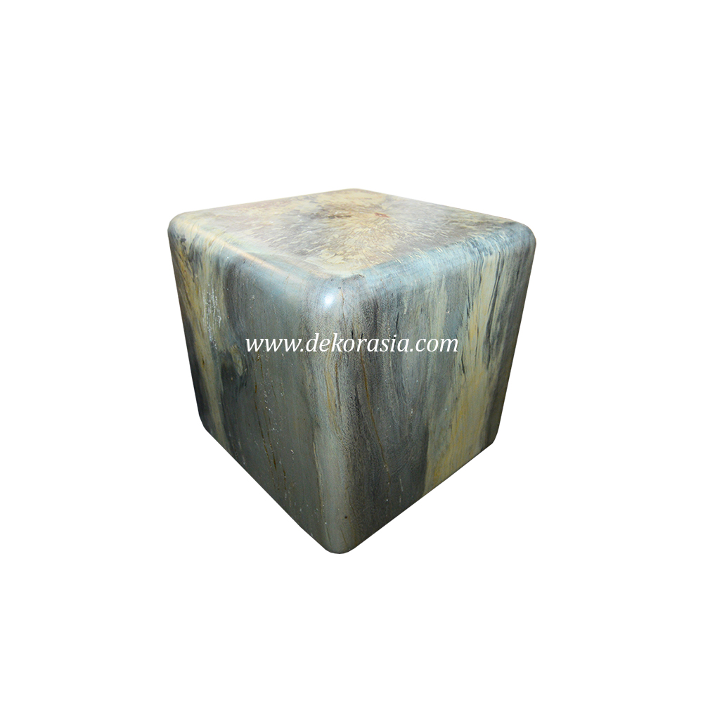 Solid Cube Wooden Stool Decorative, Tamarind Wood Stool Chair for Living Room Home Furniture - Image 1