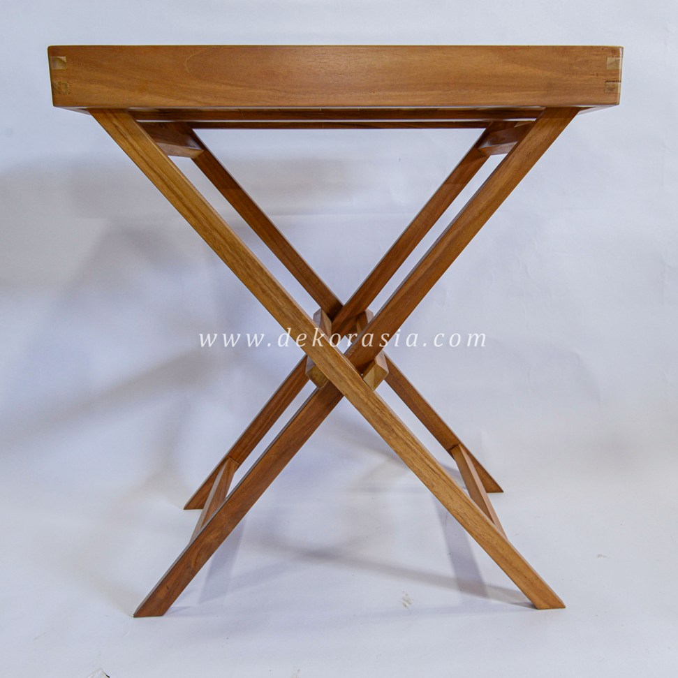 Table Wood Tray Stand, Wooden Furniture for Home Decoration, Wooden Tray with Stand - Image 4