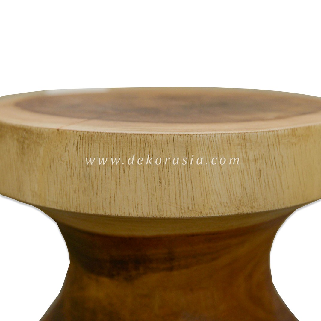 Carved Wooden Stool - Wooden Suar Stools for Home Furniture - Image 3