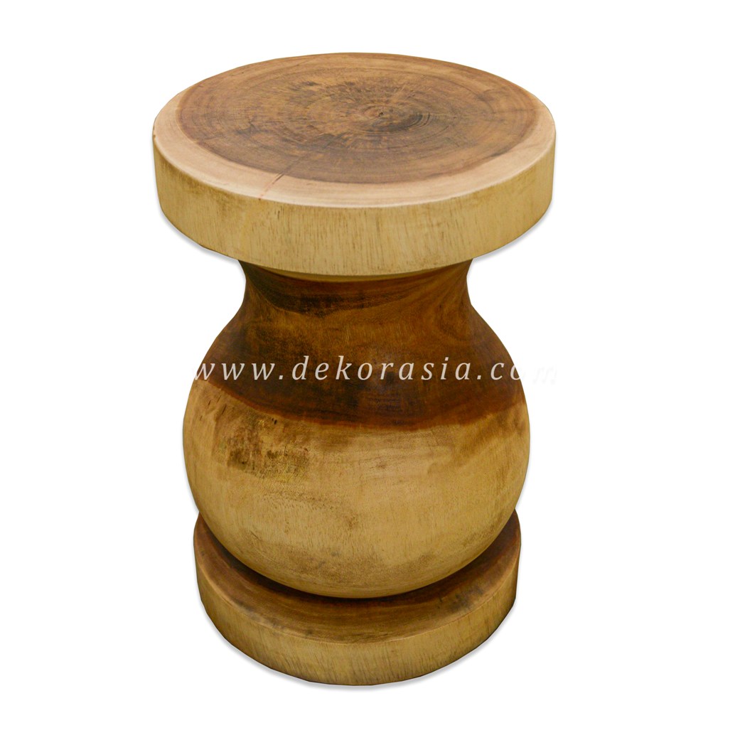 Carved Wooden Stool - Wooden Suar Stools for Home Furniture - Image 1