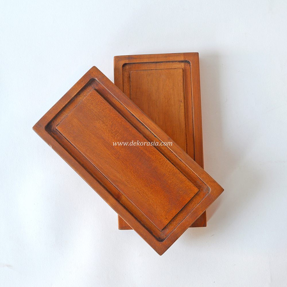 Natural Wood Rectangular Cutting Board with Frame, Wooden Chopping Board - Image 1