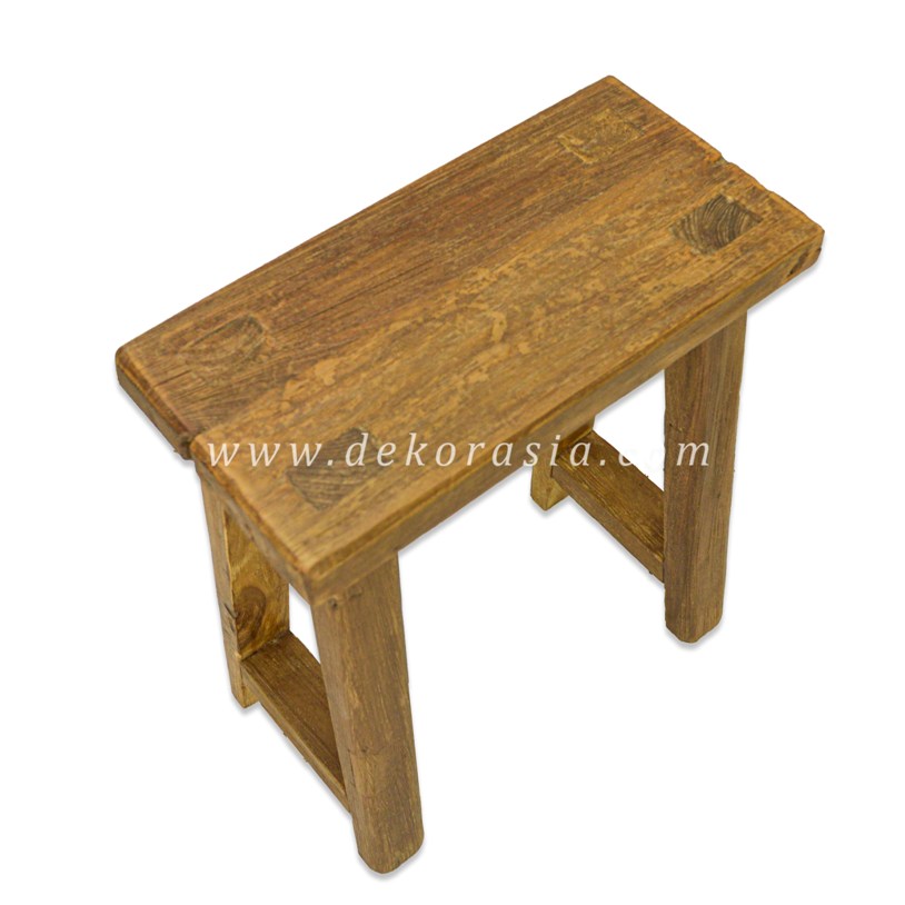 Reclaimed Rustic Stool - Wooden Stools for Home Furniture - Image 2