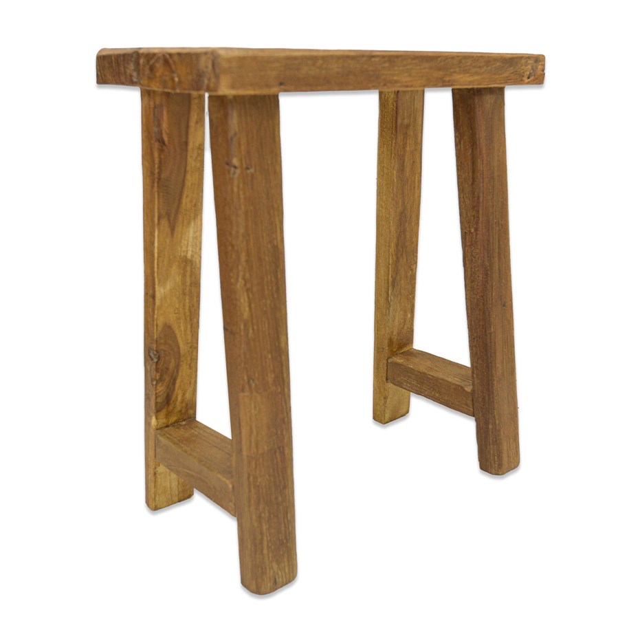 Reclaimed Rustic Stool - Wooden Stools for Home Furniture - Image 1
