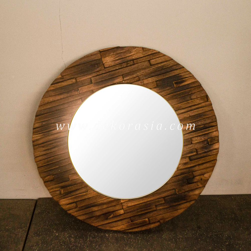 Round Rustic Mirror Hanging Mirror Wall Decoration - Mirror Home Decoration - Image 1