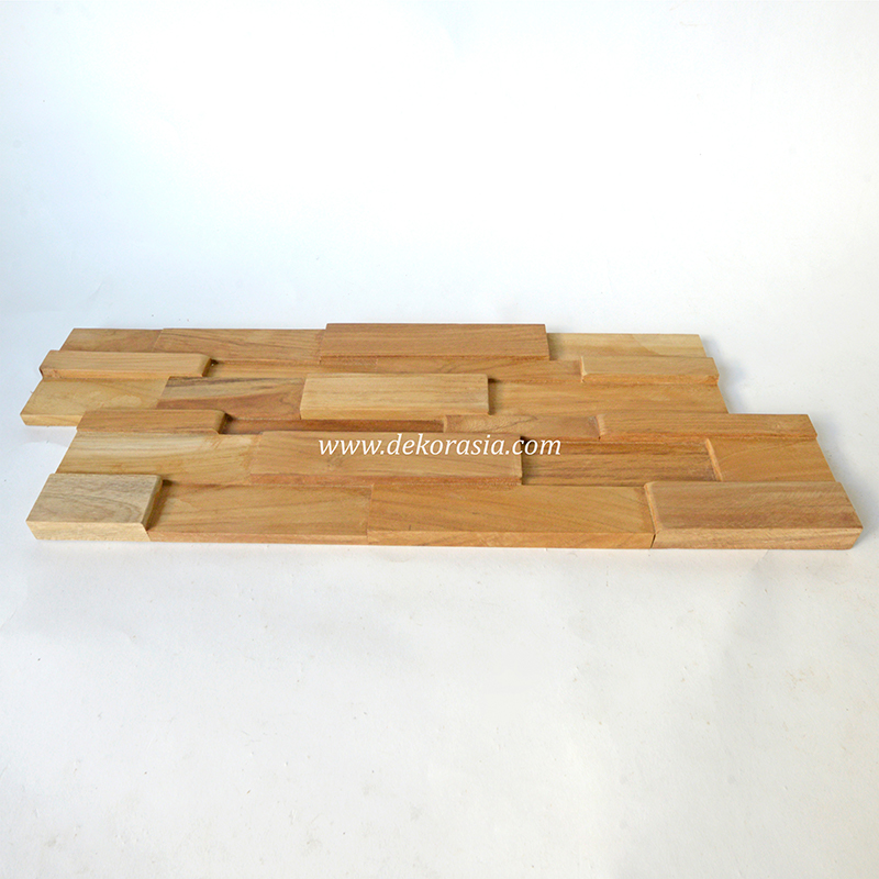 Wood Wall Square Teak 442, Natural Wood Panels Wall Home Decor - Image 2