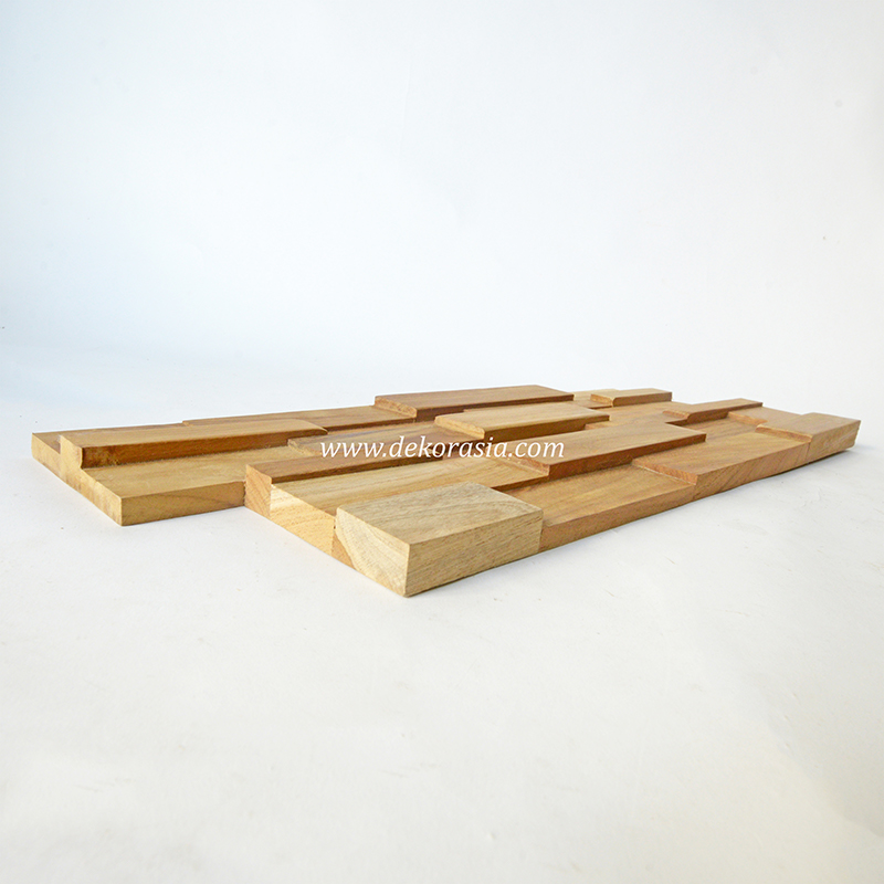 Wood Wall Square Teak 442, Natural Wood Panels Wall Home Decor - Image 3