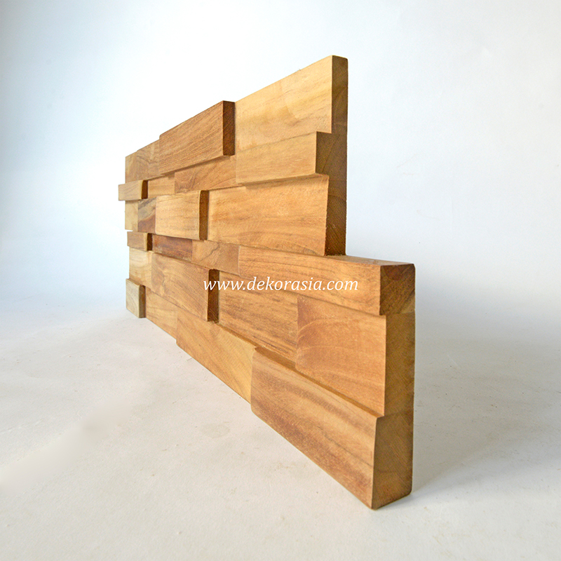 Wood Wall Square Teak 442, Natural Wood Panels Wall Home Decor - Image 4