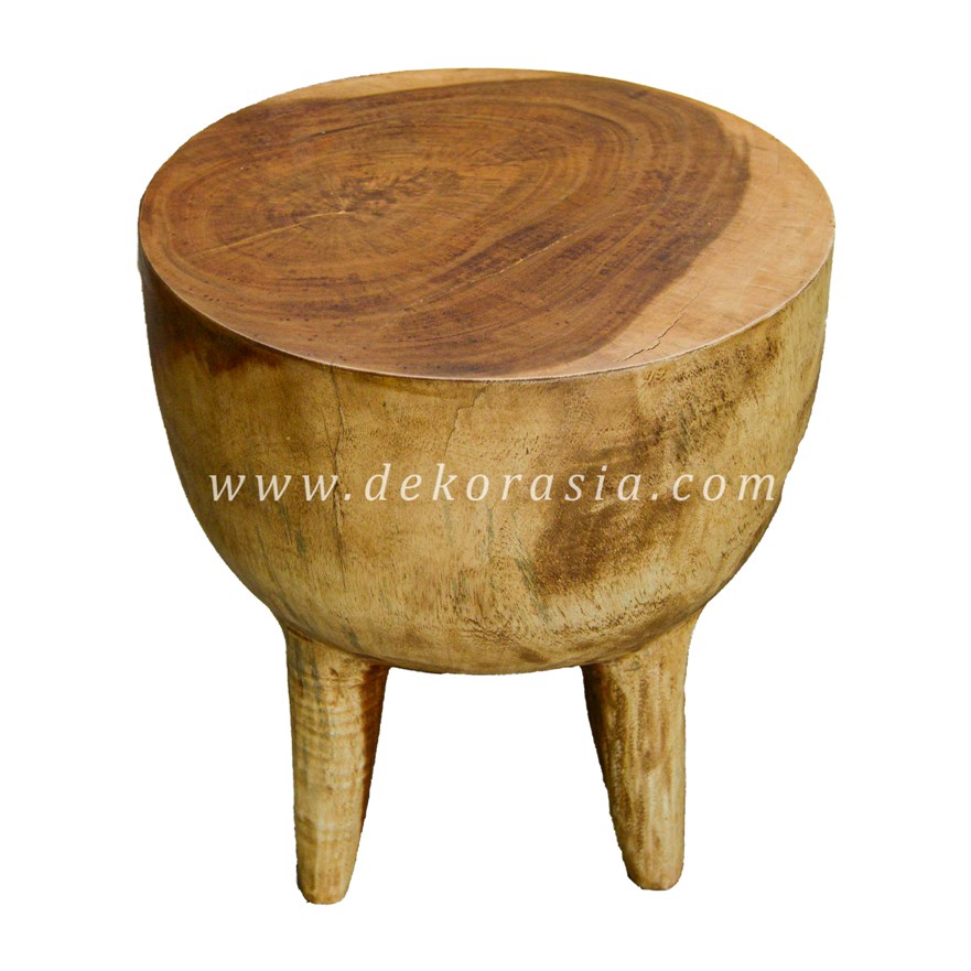 Suar Wood Stool With 4 Legs - Wooden Stools for Home Furniture - Image 1