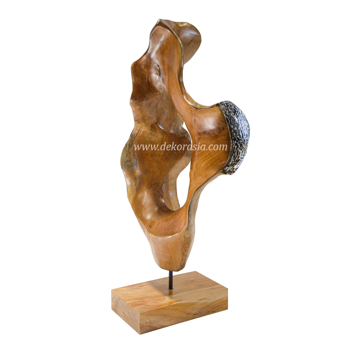 Wood and Aluminium Organic Stand Decorative, High Quality Handmade Natural Wood Decoration - Image 1