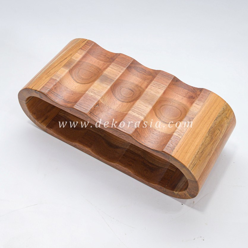 Wooden Wine Rack, Wood Lamination Decorative, Wood Wine 6 Bottle Storage Display Rack - Image 2