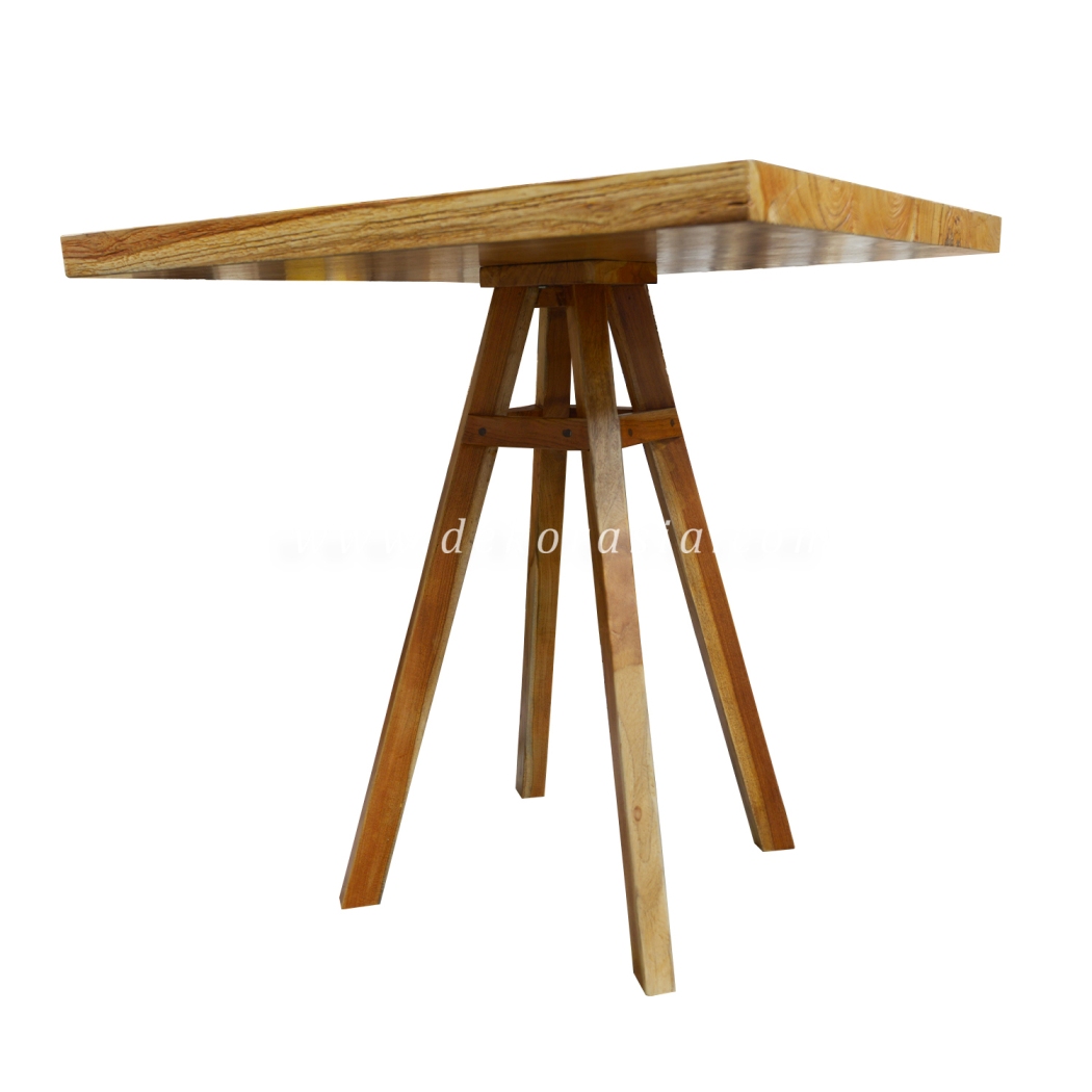 Natural Square Wooden Table, Wood Table Home Furniture, Wood Table Restaurant Dining Tables - Image 3