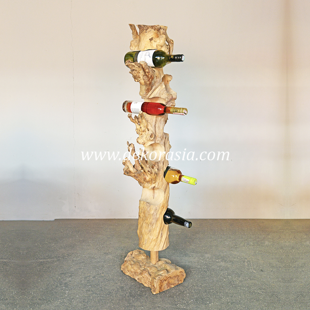 Coffee Wood Wine Rack, Wooden Wine Bottle Holder, Wine Glass Bottle Rack Storage Wine Storage Display Racks - Image 4